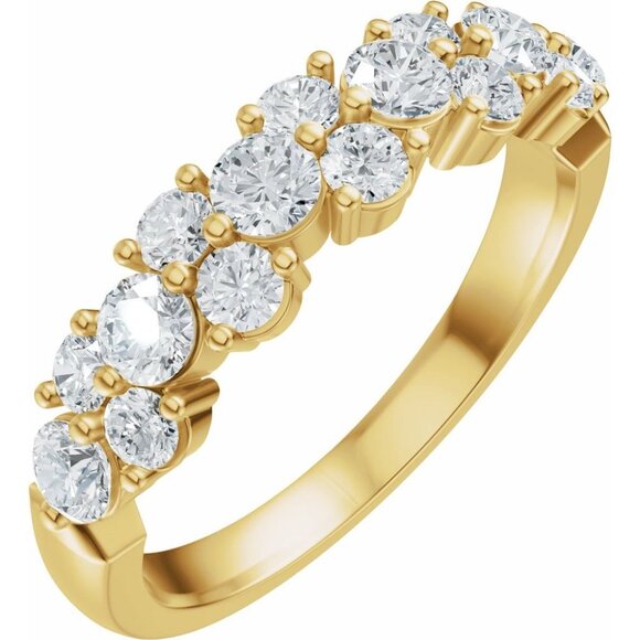 14K Yellow Gold 1 CTW Lab-Grown Diamond Anniversary Band – Solid Gold - Picture 5 of 5